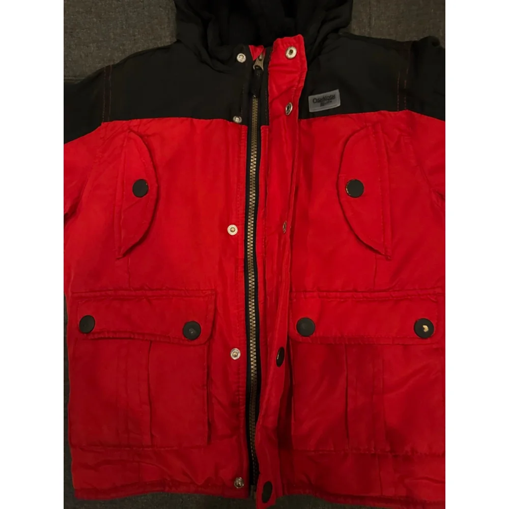 Boys OshKosh B'gosh Puffer Jacket Size 5 Red and Black